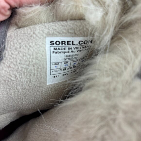 Sorel Youth Girls 1 Joan Of Arctic Suede Insulated Faux Fur Winter Snow Boots - Picture 2 of 12